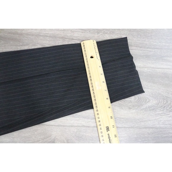 Canali Mens Pinstripe Three Button Suit Black Wool Size 52R X 36 - Picture 16 of 16